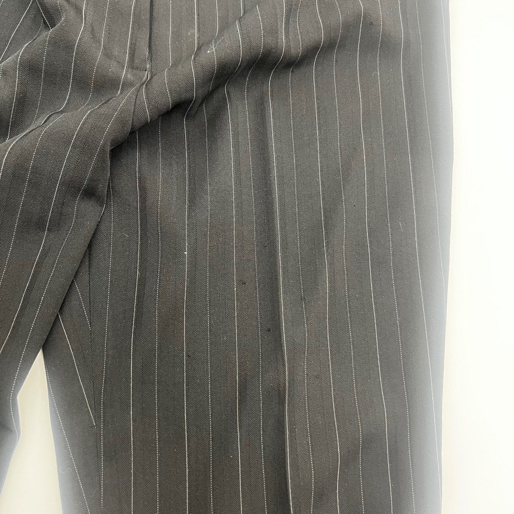 Tahari Arthur S Levine Mens Black Pinstripe Herringbone Pant Suit Blazer Size 8 - Picture 12 of 16